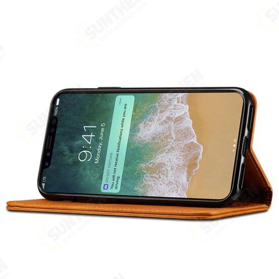 Magnetic Flip Wallet Card Slot Case For iPhone X