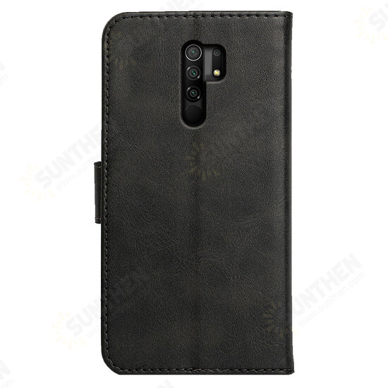 Magnetic Flip with Card Slots Wallet Shockproof Full Cover PU Leather Protective Case for Xiaomi Redmi 9 Non-original