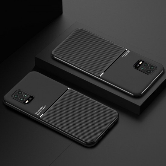 Magnetic Leather Texture Non-slip TPU Shockproof Protective Case Back Cover for Xiaomi Mi 10 Lite Non-original