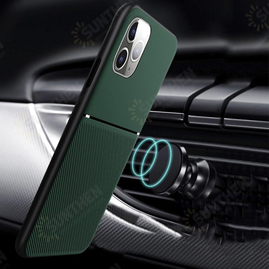 Magnetic Non-slip Leather Texture TPU Shockproof Protective Case for iPhone 11 6.1 inch