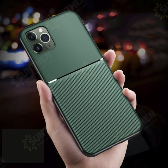 Magnetic Non-slip Leather Texture TPU Shockproof Protective Case for iPhone 11 6.1 inch