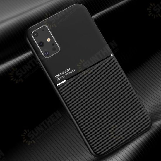 Magnetic Non-slip Leather Texture TPU Shockproof Protective Case for Samsung Galaxy S20