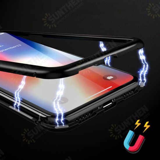 Metal Magnetic Adsorption Flip Tempered Glass Protective Case for Samsung Galaxy A71 2019 Metal Magnetic Adsorption Flip Tempered Glass Protective Case for Samsung Galaxy A71 2019