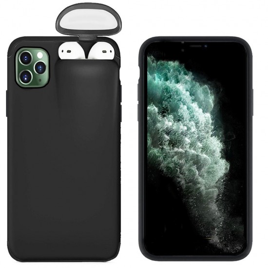 Multifunction Creative 2 in 1 Anti-scratch Shockproof Matte PC Protective Case for iPhone 11 Pro Max 6.5 inch & Apple Airpods 1/AirPods 2