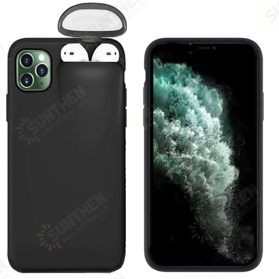 Multifunction Creative 2 in 1 Anti-scratch Shockproof Matte PC Protective Case for iPhone 11 Pro 5.8 inch & Apple Airpods 1/2