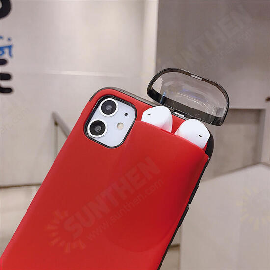 Multifunction Creative 2 in 1 Anti-scratch Shockproof Matte PC Protective Case for iPhone 11 & Apple Airpods 1/2