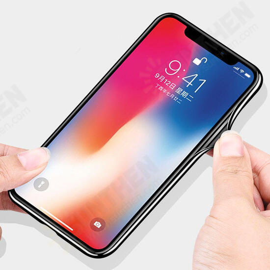 Plating Blue-Ray Tempered Glass Soft TPU Edge Shockproof Protective Case For iPhone X