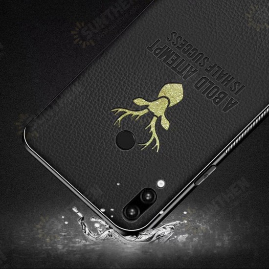 Plating Border Deer Pattern PU Leather Soft Edge Protective Case For Xiaomi Redmi Note 7 / Redmi Note 7 Pro