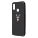 Plating Border Deer Pattern PU Leather Soft Edge Protective Case For Xiaomi Redmi Note 7 / Redmi Note 7 Pro