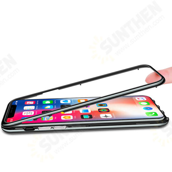 Plating Magnetic Adsorption Full Body Protective Case with Tempered Glass for iPhone X Plating Magnetic Adsorption Full Body Protective Case with Tempered Glass for iPhone X