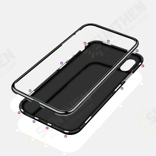 Plating Magnetic Adsorption Full Body Protective Case with Tempered Glass for iPhone X Plating Magnetic Adsorption Full Body Protective Case with Tempered Glass for iPhone X