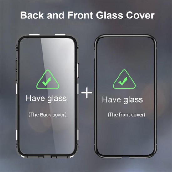 Plating Magnetic Adsorption Metal Double-sided Tempered Glass Protective Case For iPhone 11 Pro 5.8 Inch