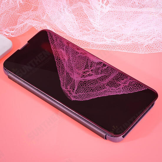 Plating Mirror Window Shockproof Flip Full Cover Protective Case for Xiaomi Mi A3 / Xiaomi Mi CC9E Non-original
