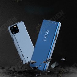 Plating Mirror Window View Shockproof Flip Full Cover Protective Case for iPhone 11 6.1 Inch
