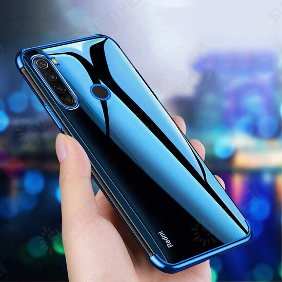 Plating Shockproof Transparent Ultra-thin Soft TPU Protective Case for Xiaomi Redmi Note 8 2021 Non-original