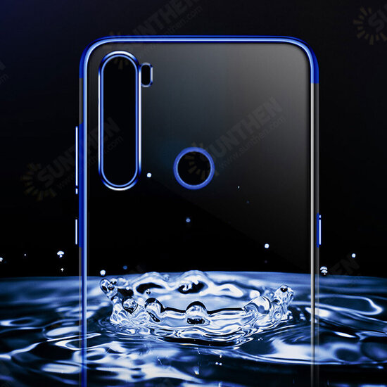 Plating Shockproof Transparent Ultra-thin Soft TPU Protective Case for Xiaomi Redmi Note 8 2021 Non-original