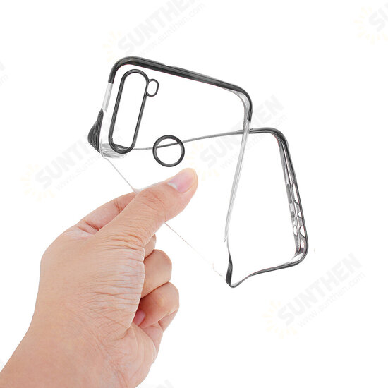 Plating Shockproof Transparent Ultra-thin Soft TPU Protective Case for Xiaomi Redmi Note 8 2021 Non-original