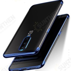 Plating Transparent Shockproof Soft TPU Back Cover Protective Case for OnePlus 7 PRO