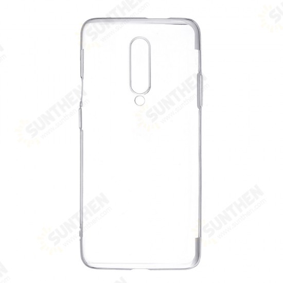 Plating Transparent Shockproof Soft TPU Back Cover Protective Case for OnePlus 7 PRO