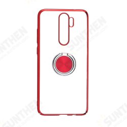 Plating Transparent Ultra-thin with Finger Ring Holder Shockproof PC Protective Case for Xiaomi Redmi Note 8 Pro Non-original