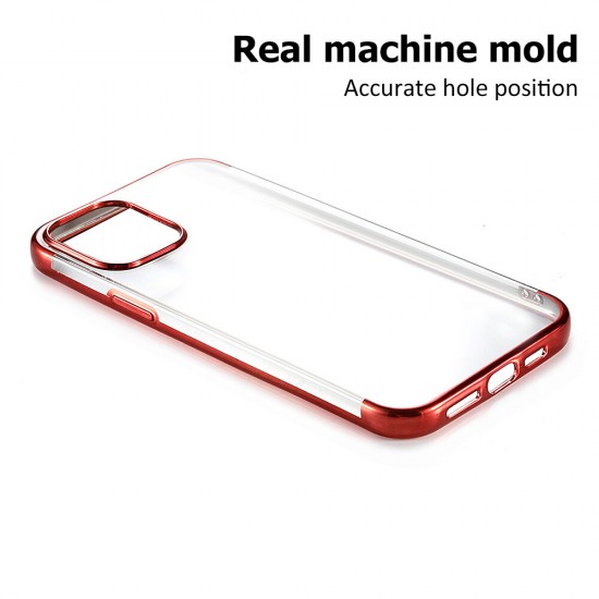 Plating Ultra-thin Transparent Non-Yellow Shockproof Soft TPU Protective Case for iPhone 12 Pro Max