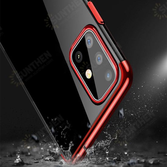 Plating Ultra-thin Transparent Soft TPU Shockproof Protective Case for Samsung Galaxy A51 2019