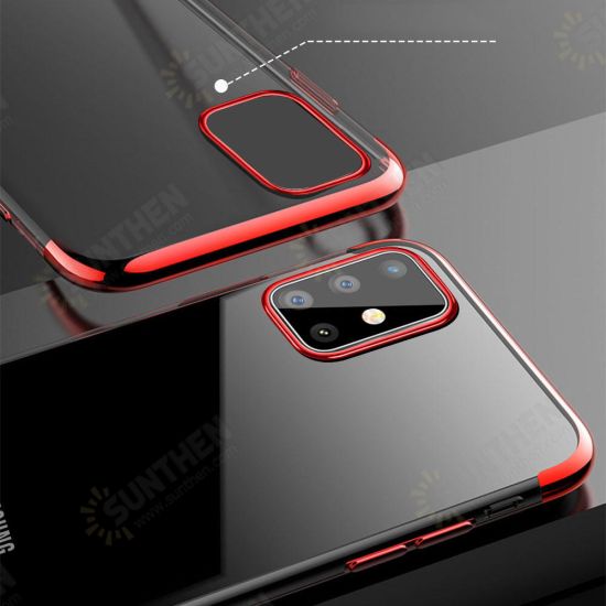Plating Ultra-thin Transparent Soft TPU Shockproof Protective Case for Samsung Galaxy A51 2019