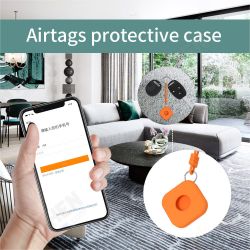 Portable Pure Silicone Protective Cover Sleeve with Lanyard for Apple Airtags bluetooth Tracker Portable Pure Silicone Protective Cover Sleeve with Lanyard for Apple Airtags bluetooth Tracker