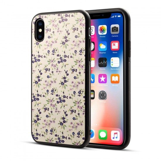 Printing Flower Non-slip Hard PC TPU Protective Case for iPhone X/7/8 Plus
