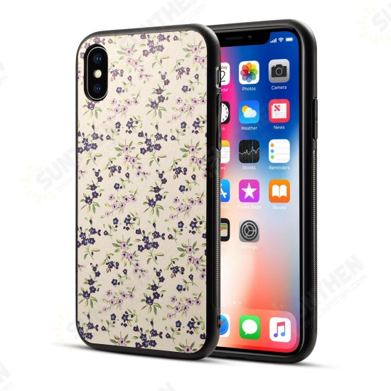 Printing Flower Non-slip Hard PC TPU Protective Case for iPhone X/7/8 Plus