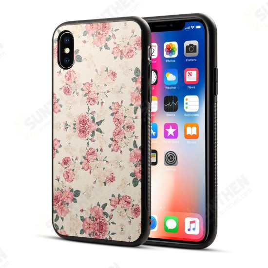 Printing Flower Non-slip Hard PC TPU Protective Case for iPhone X/7/8 Plus