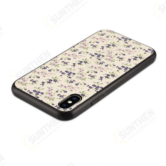 Printing Flower Non-slip Hard PC TPU Protective Case for iPhone X/7/8 Plus