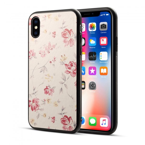 Printing Flower Non-slip Hard PC TPU Protective Case for iPhone X/7/8 Plus