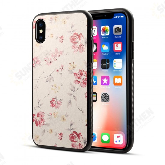 Printing Flower Non-slip Hard PC TPU Protective Case for iPhone X/7/8 Plus