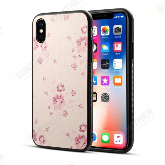 Printing Flower Non-slip Hard PC TPU Protective Case for iPhone X/7/8 Plus