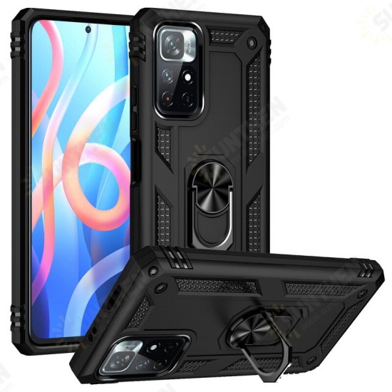 Protective Case Bumper Cover For Poco M4 Pro 5G TPU + PC Shock Resistant Phone Case With Adjustable Swivel Ring Holder Protective Case Bumper Cover For Poco M4 Pro 5G TPU + PC Shock Resistant Phone Case With Adjustable Swivel Ring Holder