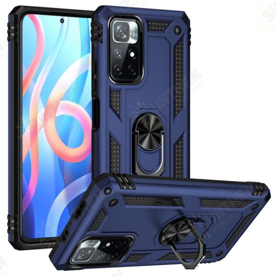 Protective Case Bumper Cover For Poco M4 Pro 5G TPU + PC Shock Resistant Phone Case With Adjustable Swivel Ring Holder Protective Case Bumper Cover For Poco M4 Pro 5G TPU + PC Shock Resistant Phone Case With Adjustable Swivel Ring Holder