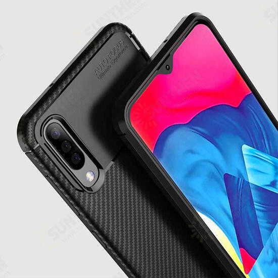Protective Case For Samsung Galaxy A50 2019 Carbon Fiber Fingerprint Resistant Soft TPU Back Cover