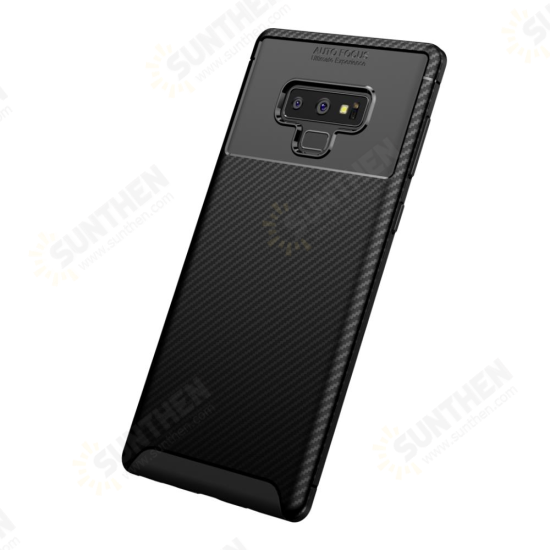 Protective Case For Samsung Galaxy Note 9 Slim Carbon Fiber Fingerprint Resistant Soft TPU Back Cover