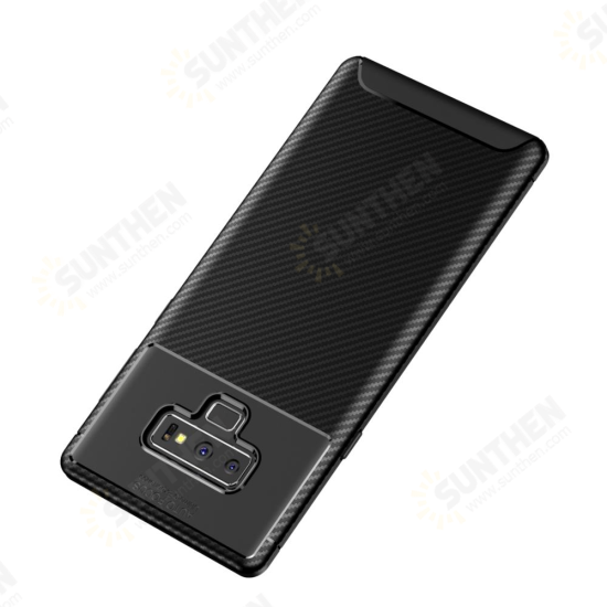Protective Case For Samsung Galaxy Note 9 Slim Carbon Fiber Fingerprint Resistant Soft TPU Back Cover