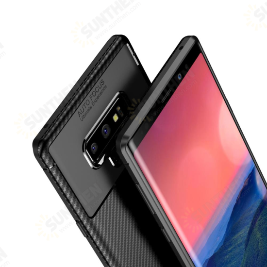 Protective Case For Samsung Galaxy Note 9 Slim Carbon Fiber Fingerprint Resistant Soft TPU Back Cover