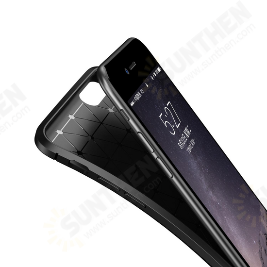 Protective Case For iPhone 6 Plus/6s Plus Slim Carbon Fiber Fingerprint Resistant Soft TPU Back Cover