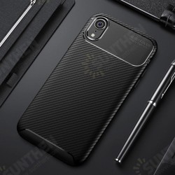 Protective Case For iPhone XR Slim Carbon Fiber Fingerprint Resistant Soft TPU Back Cover Protective Case For iPhone XR Slim Carbon Fiber Fingerprint Resistant Soft TPU Back Cover
