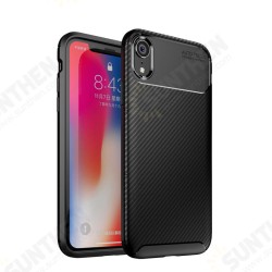 Protective Case For iPhone XR Slim Carbon Fiber Fingerprint Resistant Soft TPU Back Cover Protective Case For iPhone XR Slim Carbon Fiber Fingerprint Resistant Soft TPU Back Cover