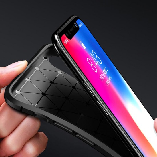 Protective Case For iPhone XR Slim Carbon Fiber Fingerprint Resistant Soft TPU Back Cover