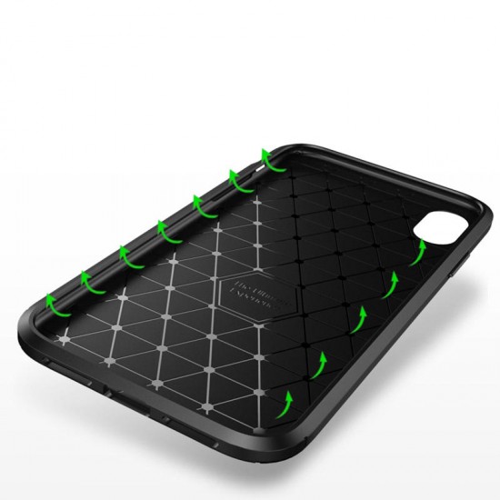 Protective Case For iPhone XR Slim Carbon Fiber Fingerprint Resistant Soft TPU Back Cover
