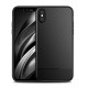 Protective Case For iPhone XS Carbon Fiber Fingerprint Resistant Soft TPU Back Cover