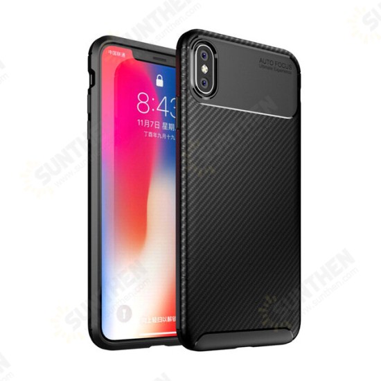 Protective Case For iPhone XS/X Slim Carbon Fiber Fingerprint Resistant Soft TPU Back Cover