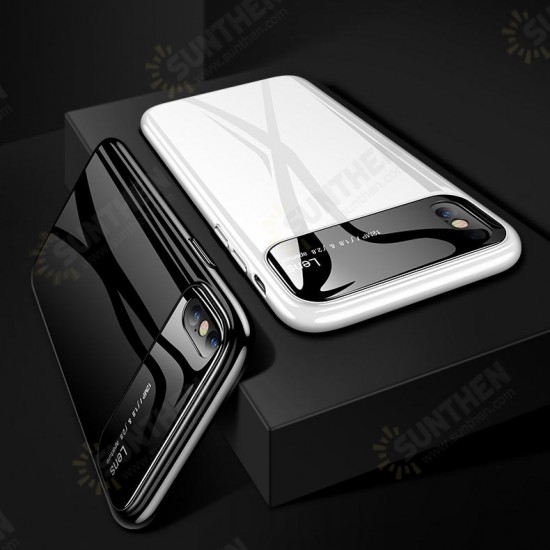 Protective Case for iPhone XS 2018 Tempered Glass Lens Protection+PC Glossy Back Cover