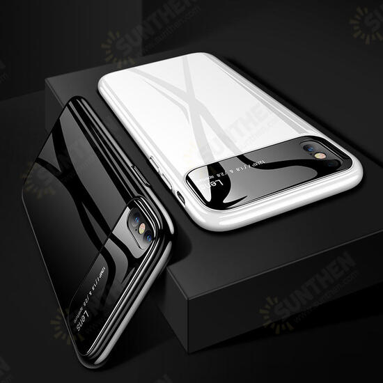 Protective Case for iPhone XS Max 6.5inch Tempered Glass Lens Protection+PC Glossy Back Cover